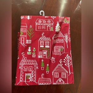 Crate & Barrel Holiday Village dish towel